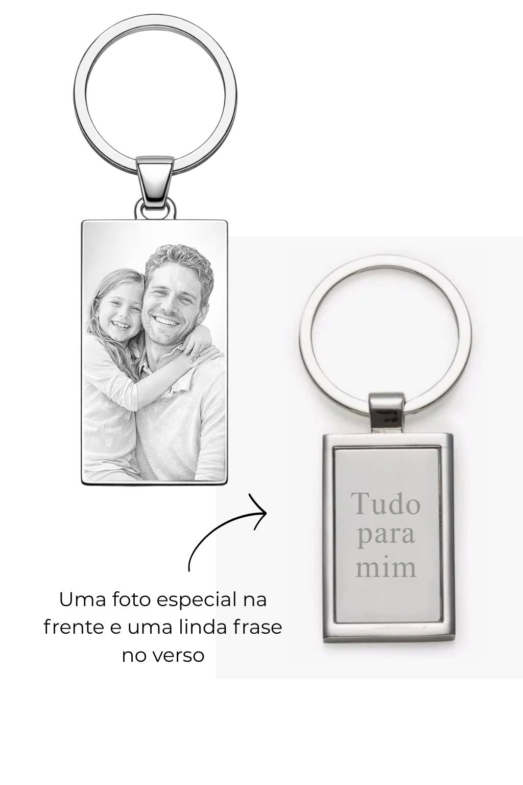 Chaveiro Retangular Personalizado em Aço Inox