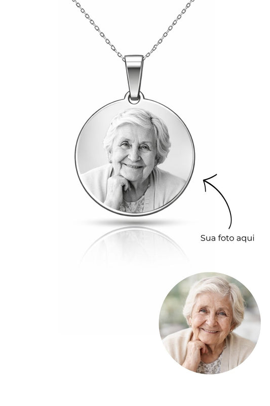 Colar Personalizável Medalha Feminina/Masculina Aço Inox