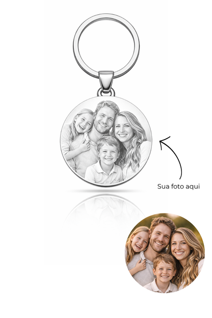 Chaveiro Redondo Personalizado em Aço Inox