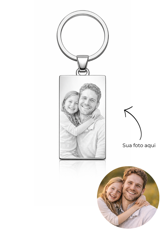 Chaveiro Retangular Personalizado em Aço Inox