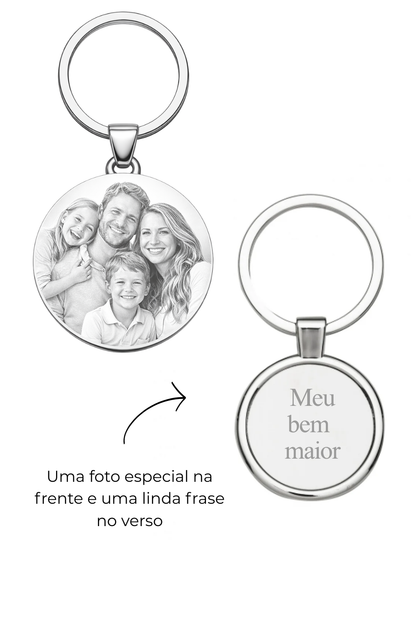 Chaveiro Redondo Personalizado em Aço Inox