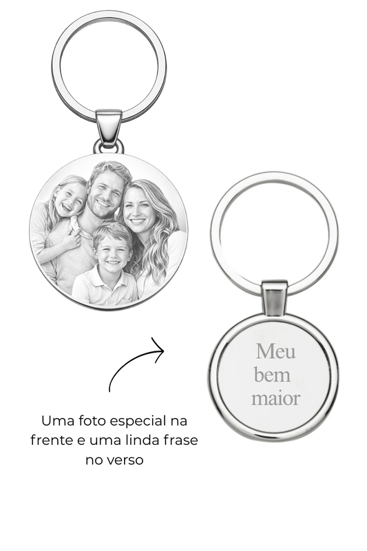 Chaveiro Redondo Personalizado em Aço Inox
