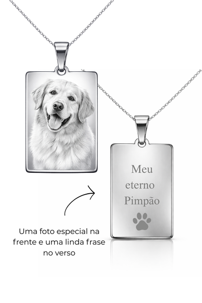 Colar Personalizável Retangular Aço Inox
